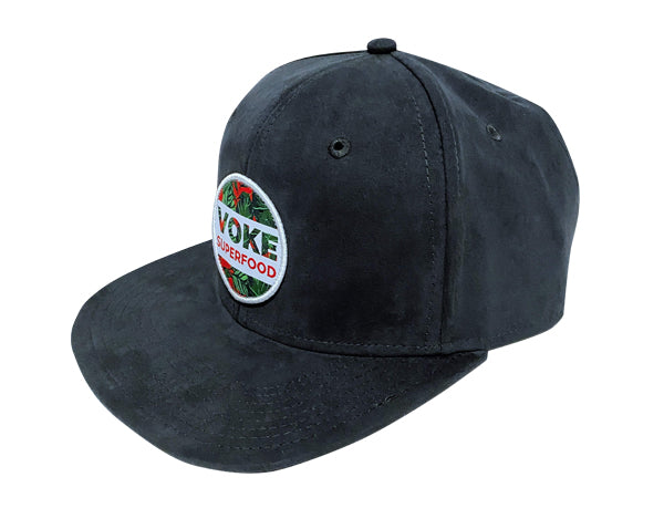 Voke Tab Gray Suede Flat Brim Hat