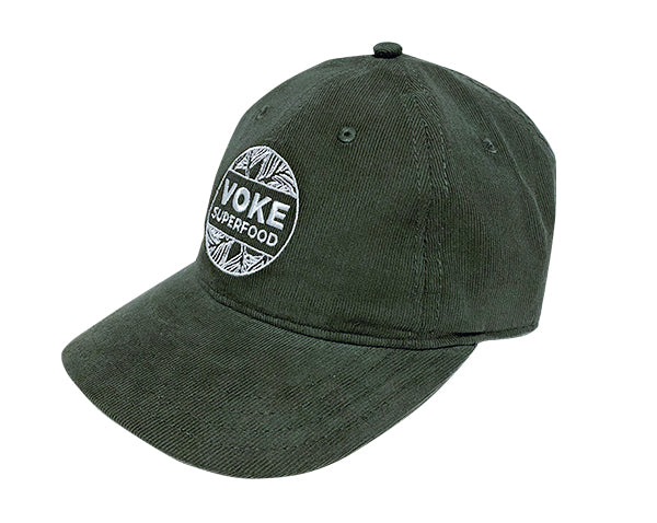 Voke Tab Olive Corduroy Curve Brim Hat